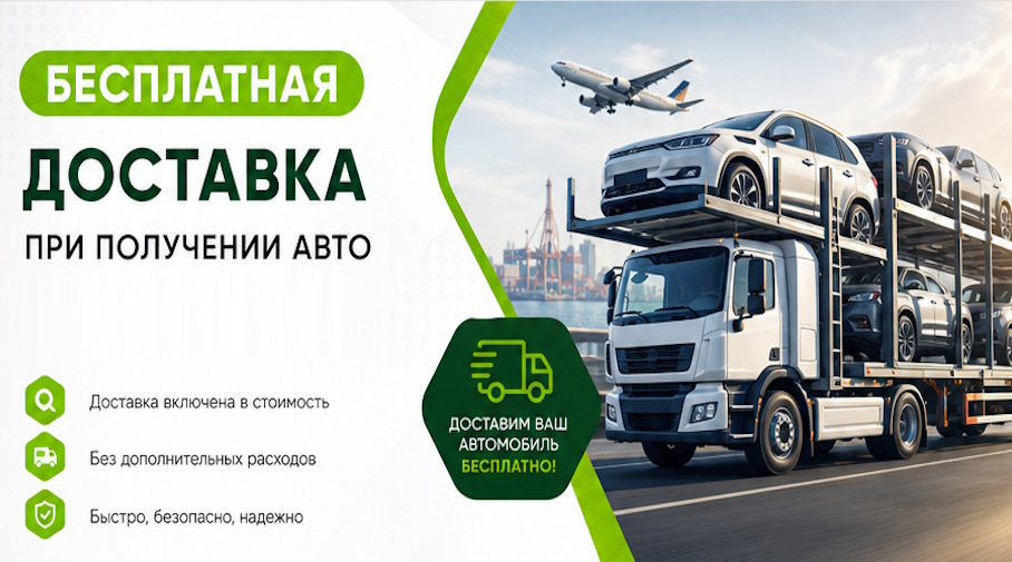Акция! Бесплатная доставка по Тулуне при получении авто